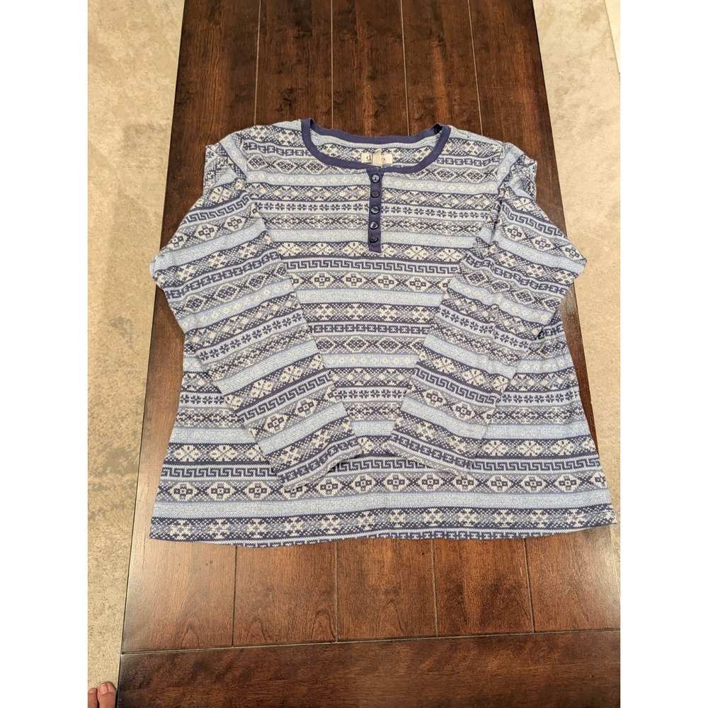 D&Co Womens Isle Thermal Pajama Top L